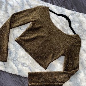 Gold long sleeve crop top